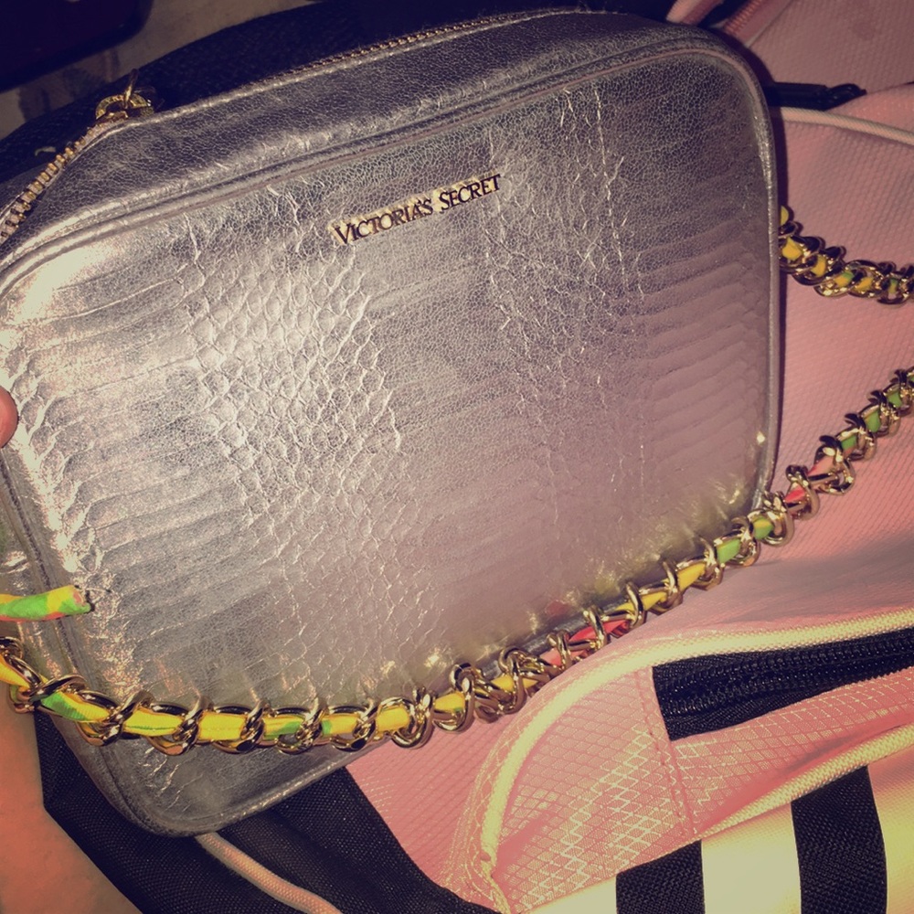 Victoria secret silver bag